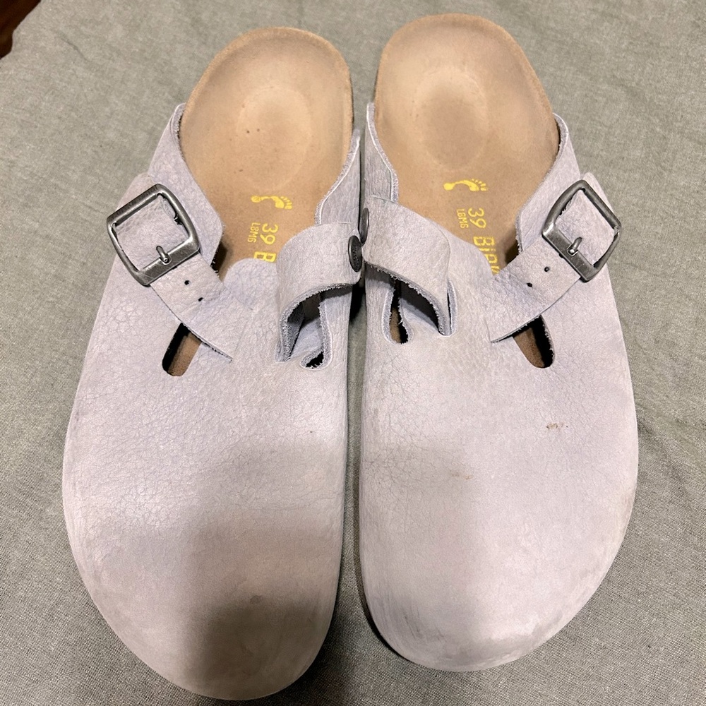 Birkenstocks gray potato shoes size 39 great condition